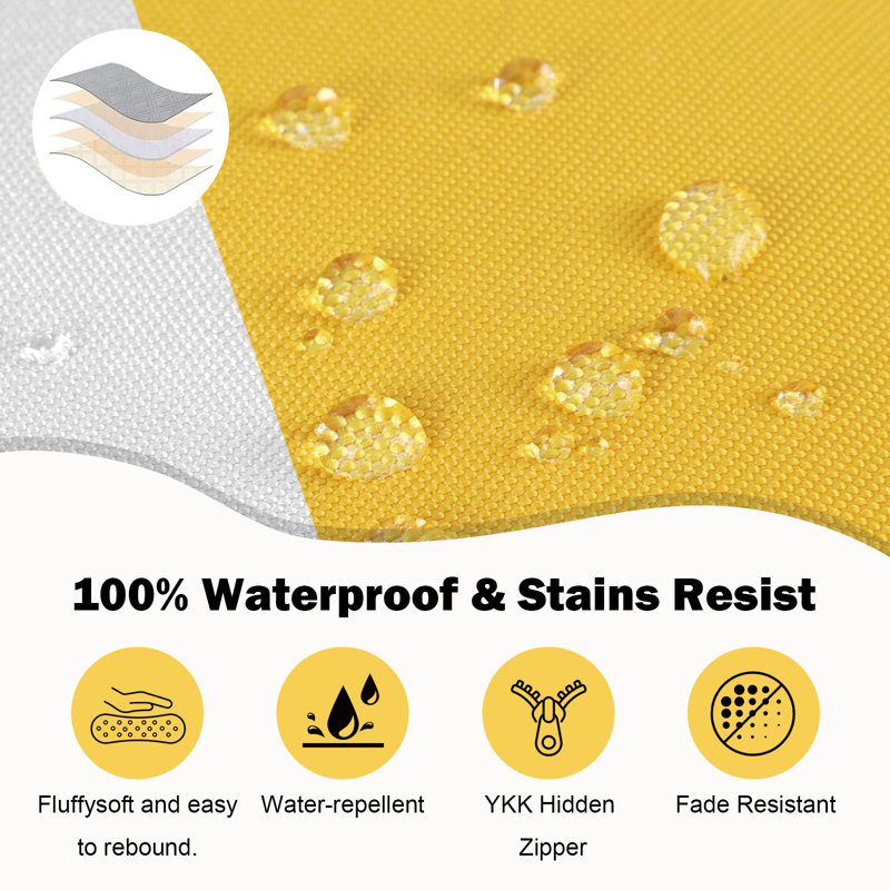 Patio High Back Chair Cushions Set Of 2 - Outdoor Dining Chair Pads,waterproof Replacement Seat Pad,for Rocking And Lounge Chairs,indoor & Outdoor Furniture Cushions,with Non-slip Belt