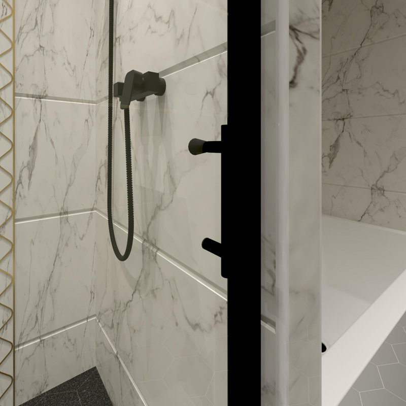 Porte de douche pivotante sans cadre l 34 po x H 72 po