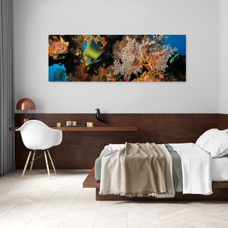 «Vibrant Reef Fish», art mural tropical coloré, H 20 po x l 60 po