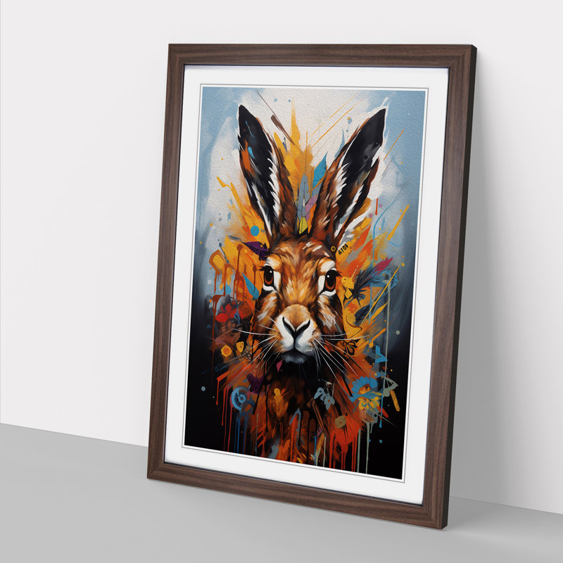Hare Hard Edge Painting - Framed Print