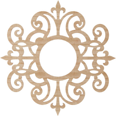 Médaillon de plafond en bois ajouré de 26 po x H 8 po x P 8 po x P 8 po