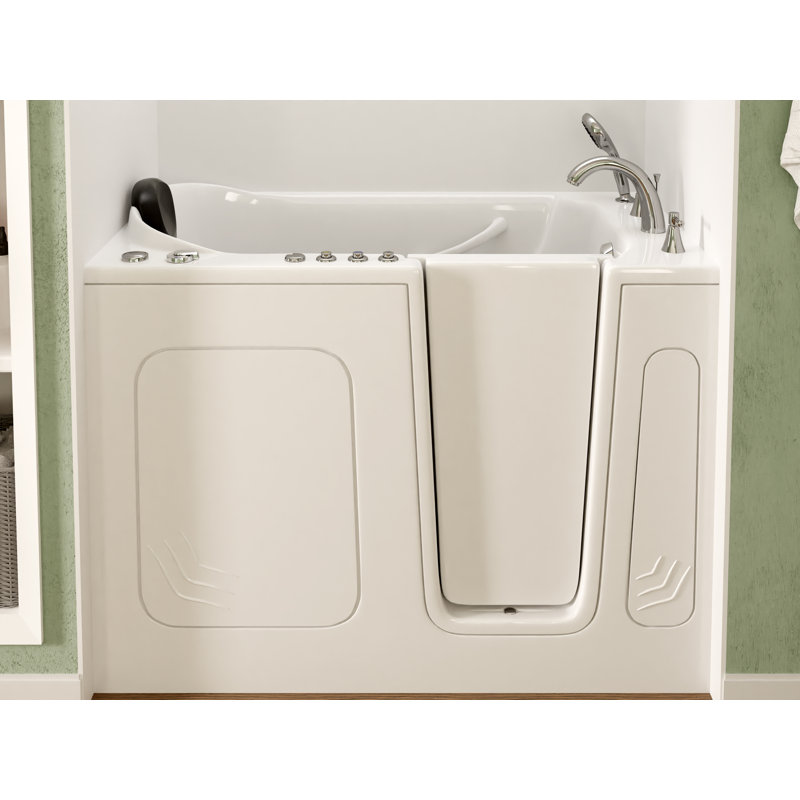 Therapeutic Tubs 30 in. x 54 in. Right Drain Quick Fill Walk-In Whirlpool and Air Tub with Powered Fast Drain in White, Right