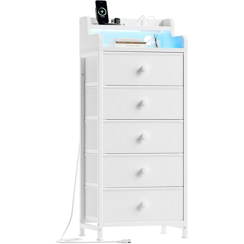 Commode 5 tiroirs REAHome pour chambre à coucher avec station de ...
