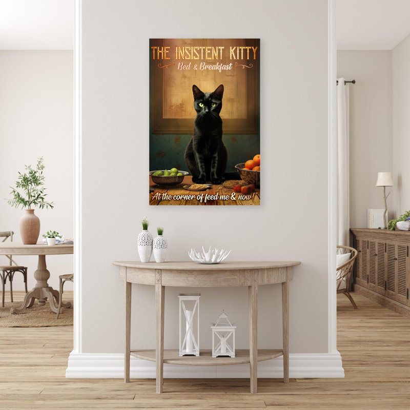 " The Insistent Kitty ", 36" H x 24" W x 1.25"D