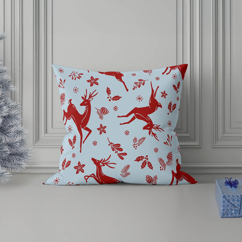 Coussin décoratif d'intérieur, Argent / bleu, Carré 16 po