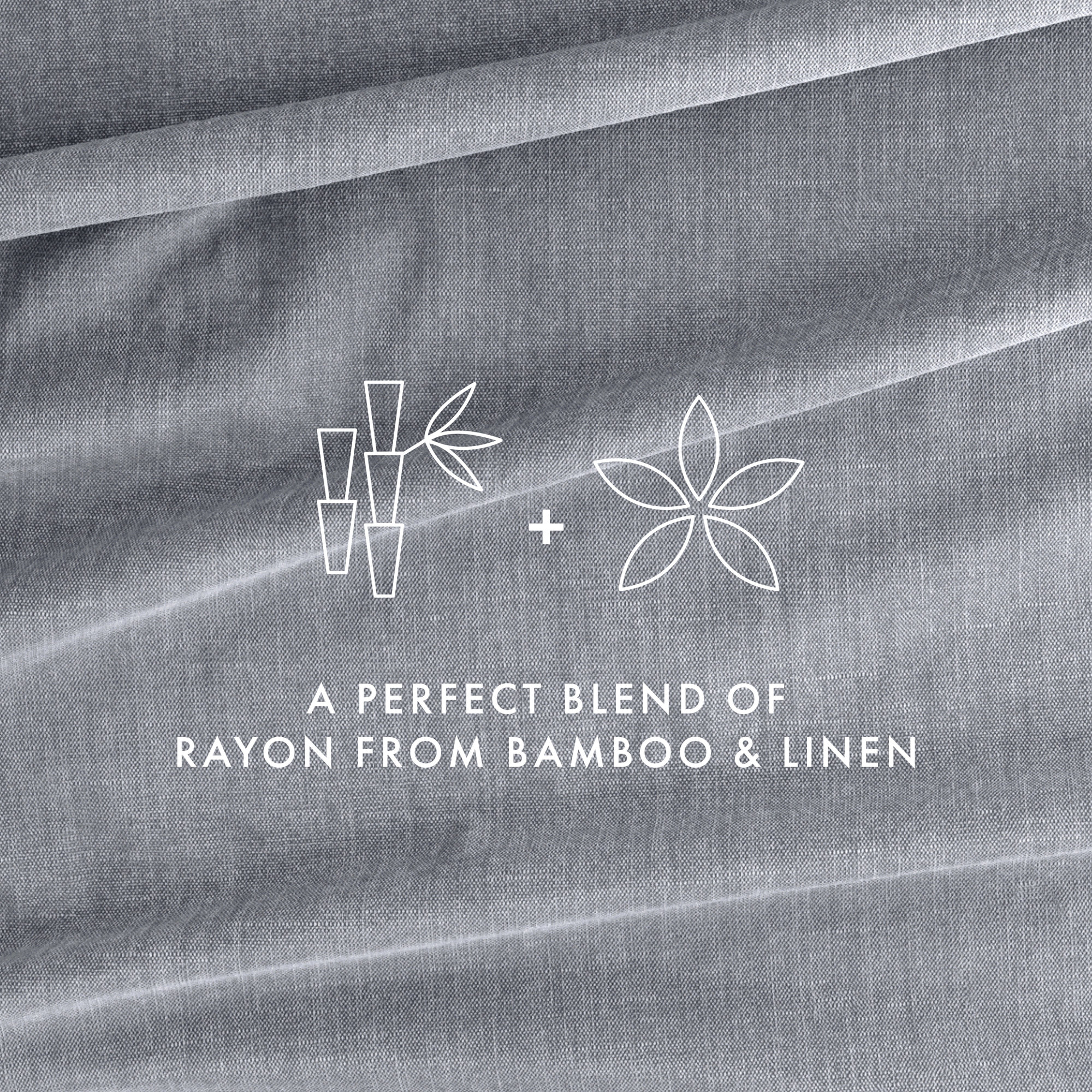 Linen Bamboo-Blend Breathable Luxury Bed Sheet Set, Gray, King Sheet Set + Fitted Sheet + 2 Pillowcases