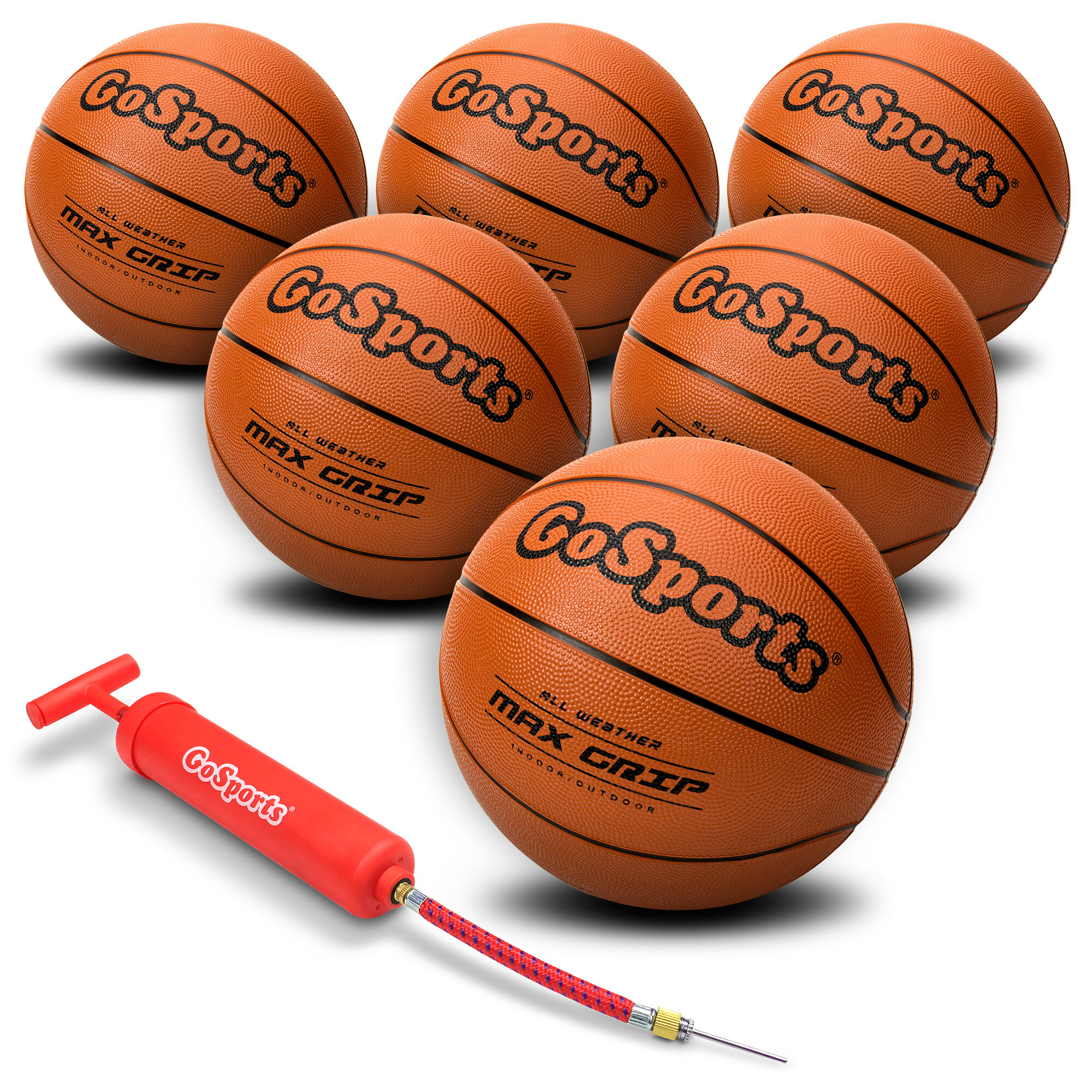 GoSports Indoor/Outdoor Rubber Basketballs 6-Pack - Size 6 | Wayfair