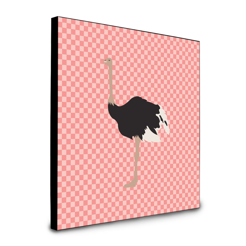Autruche commun, art encadré Bonheur, Rose