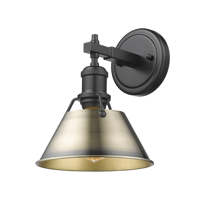 Felda Vanity Light, Matte Black, Aged Brass