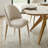 7-Piece Extendable Oak Dining Set with 8 Curved Back Upholstered Chairs