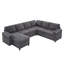 Canapé-lit en forme de U de 111 po avec rangement double et port USB-152200079