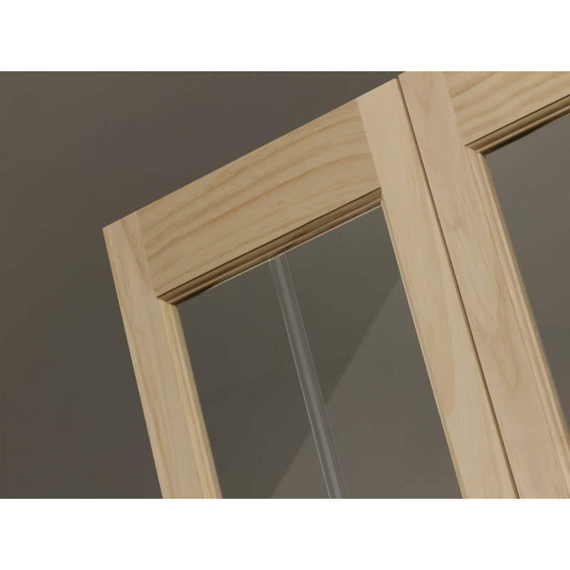 Porte pliante en bois et verre 735 Series, 36 po x 80,5 po, Bois brut