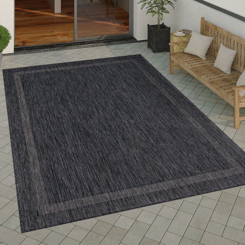 Bellmead Machine Woven Anthracite Indoor/Outdoor Rug, Round 160cm