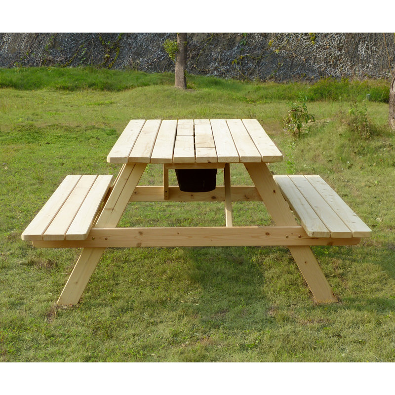 Ebro 6 - Person Wood Patio Dining Set with Rectangular Table