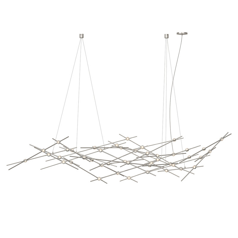 Constellation 44 - Light LED Chandelier, Clear, Satin Nickel, 2700K