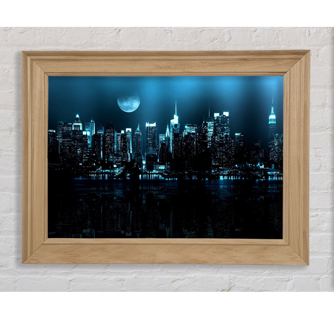 New York City Blue Moon Nights - Bilderrahmen Kunstdrucke