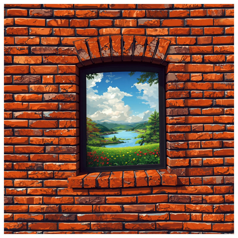 Rideaux de fenêtre en briques murales, voilages et rideaux occultant - 1 panneau, 50" x 92" - 1 Panel, Transparent