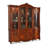 American-Style Vintage Carved Rubberwood Four-Door Storage Bookcase