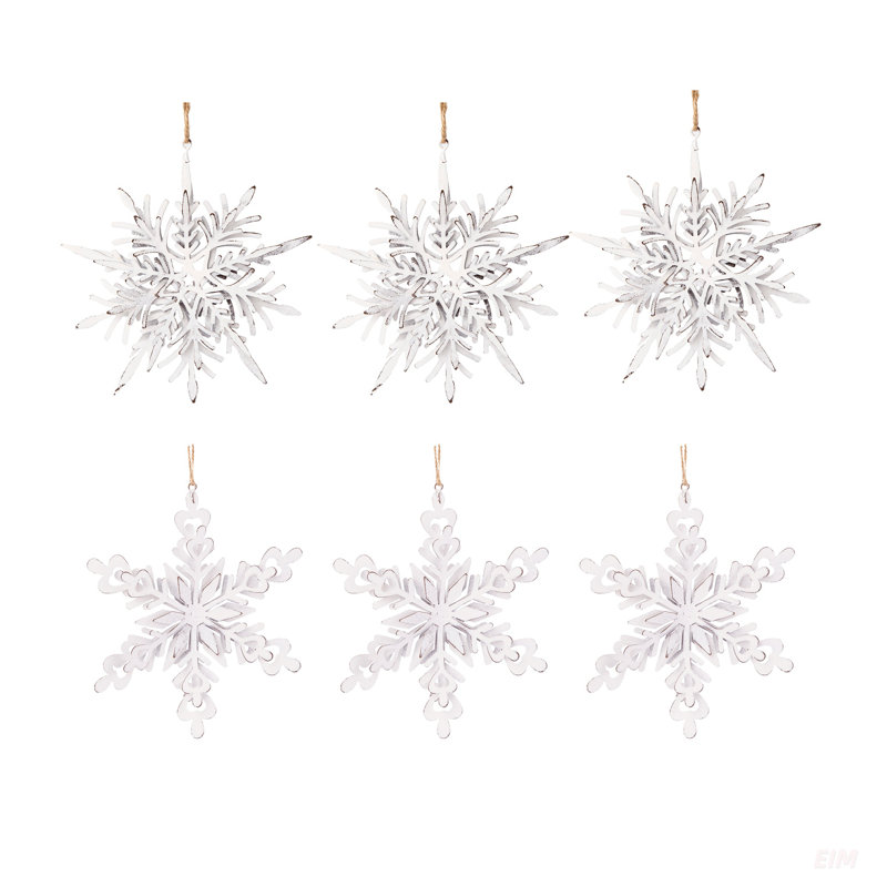 Ensemble de 6 cintres en forme de flocon de neige en fer, boules suspendues décoratives uniques pour une décoration festive