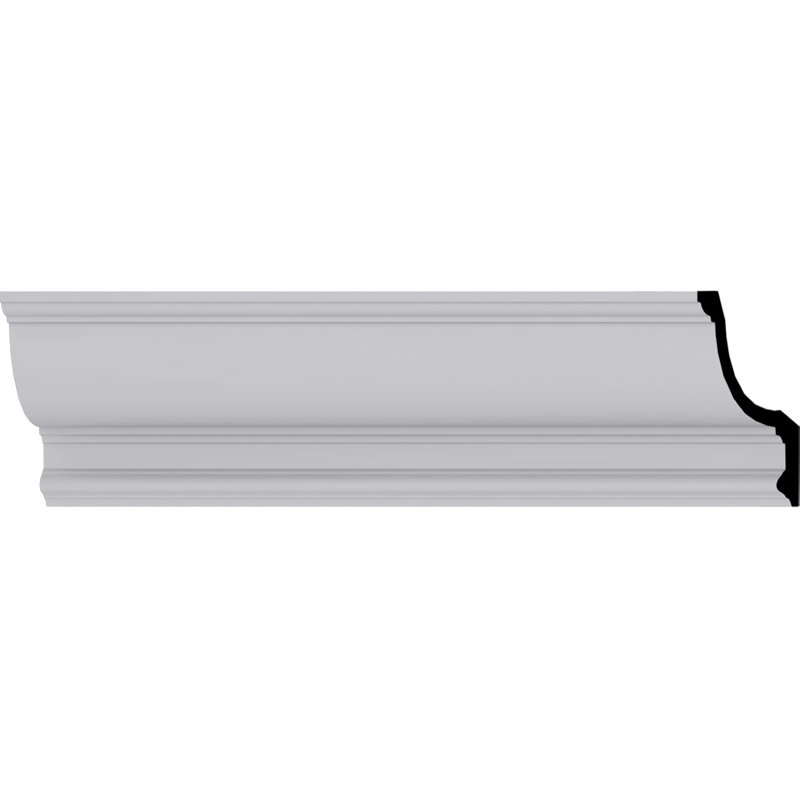 Maria 94.5" White Polyurethane Traditional Crown Moulding