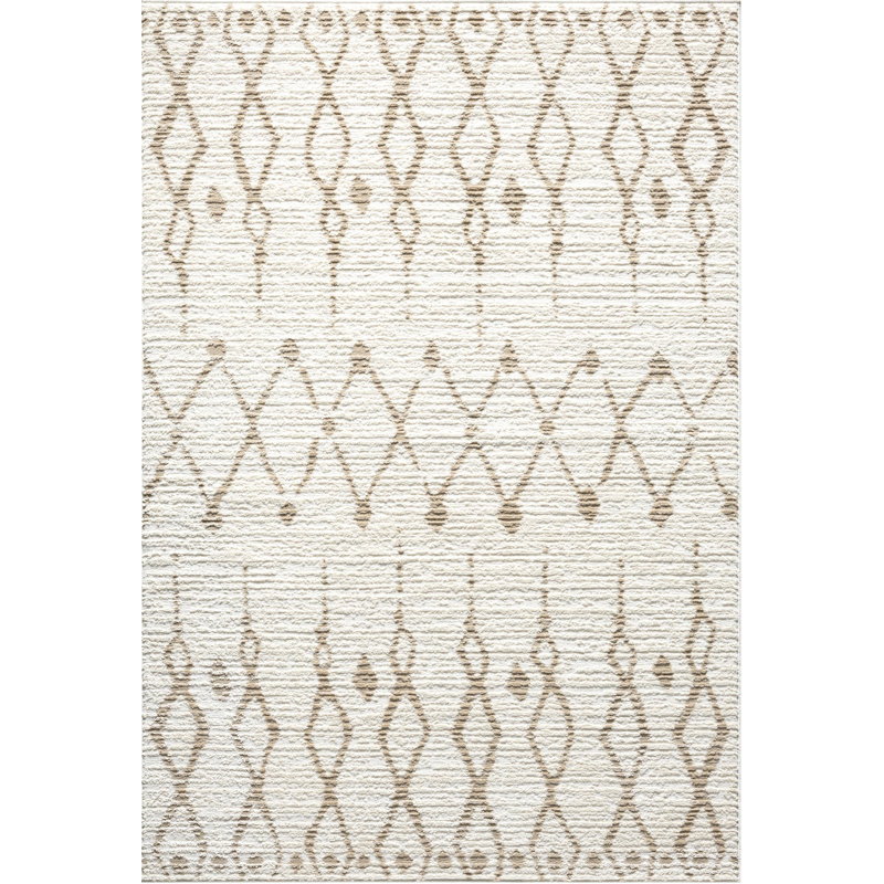 Abani Manvir VIV160B Cream Beige Moroccan Geometric Tribal Area Rug, Rectangle 7'9" x 10'2"