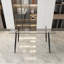 Table de salle à manger de 51 po en verre rectangulaire minimaliste moderne pour 4 à 6 personnes avec plateau en verre trempé de 0,31 po et pieds en métal noir, bureau de table d'écriture, pour la cuisine, le salon et la salle à manger (0 dégât)