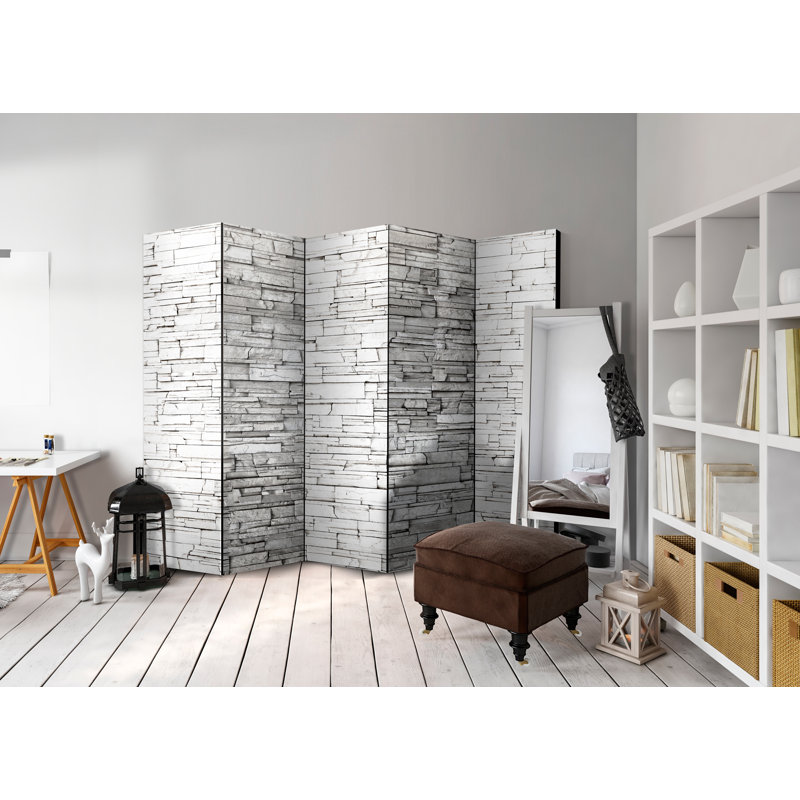 225cm W x 172cm H 5 - Panel Solid Wood Folding Room Divider