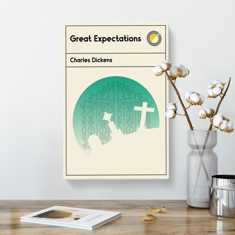 Book Cover Great Expectations Charles Dickens - Wrapped Canvas, 76cm H x 50cm W x 3cm D