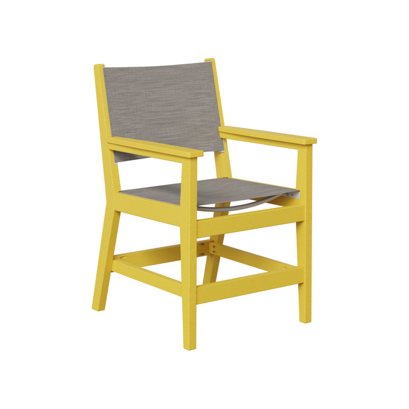 Chaise de salle à manger jaune Vannucci, Mica perle, Soleil tropical tropical jaune
