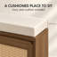 Banc de rangement à chaussures en rotin PP avec coussin et 2 portes