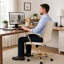 Fauteuil de bureau pivotant en cuir Naudain-132200685-53751975