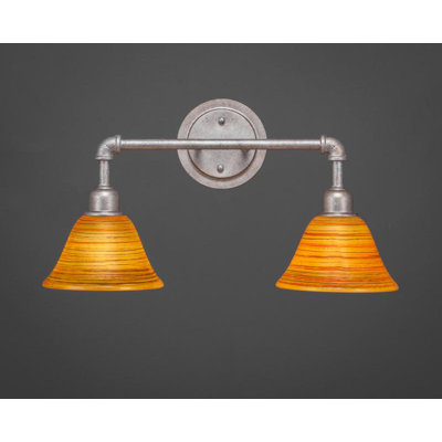 Eilif Vintage 2 Light Bath Bar with 7" Firré Saturn Glass
