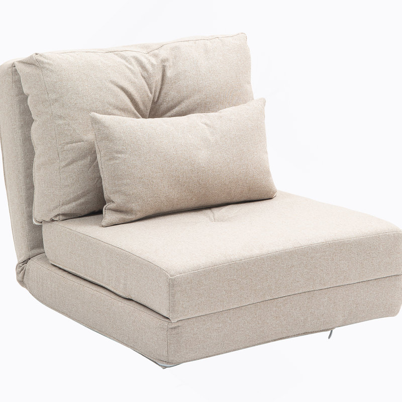 Versatile Folding Sofa Bed with Adjustable Backrest for All Rooms, Beige