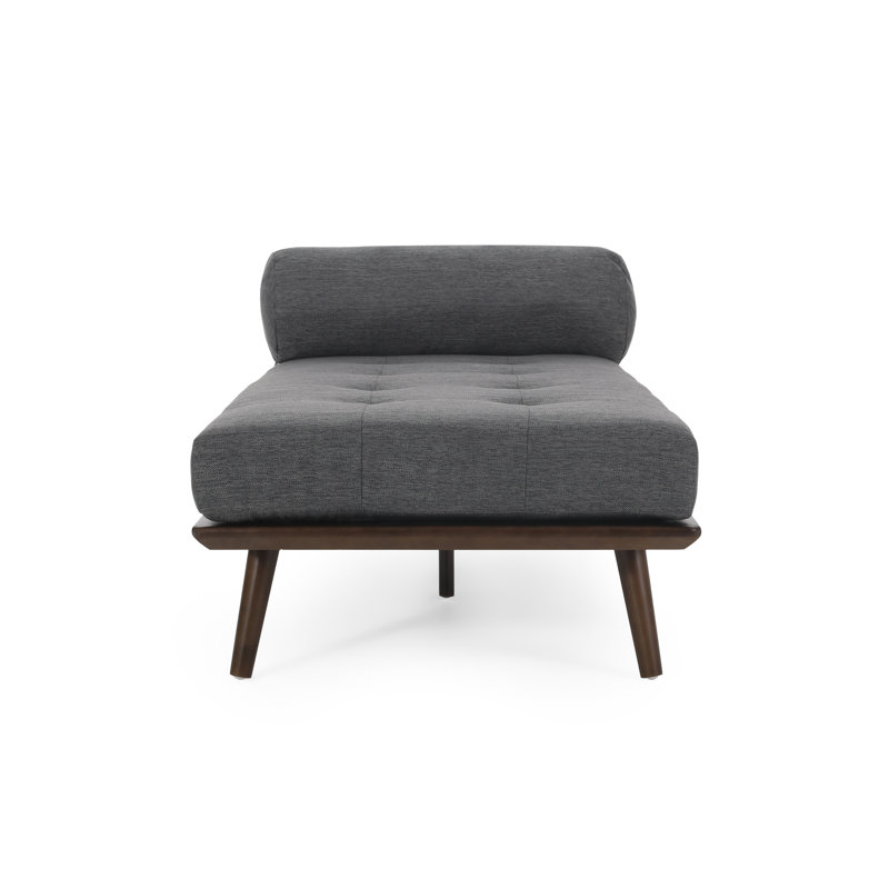 Chaise longue sans accoudoirs, 100 % polyester gris