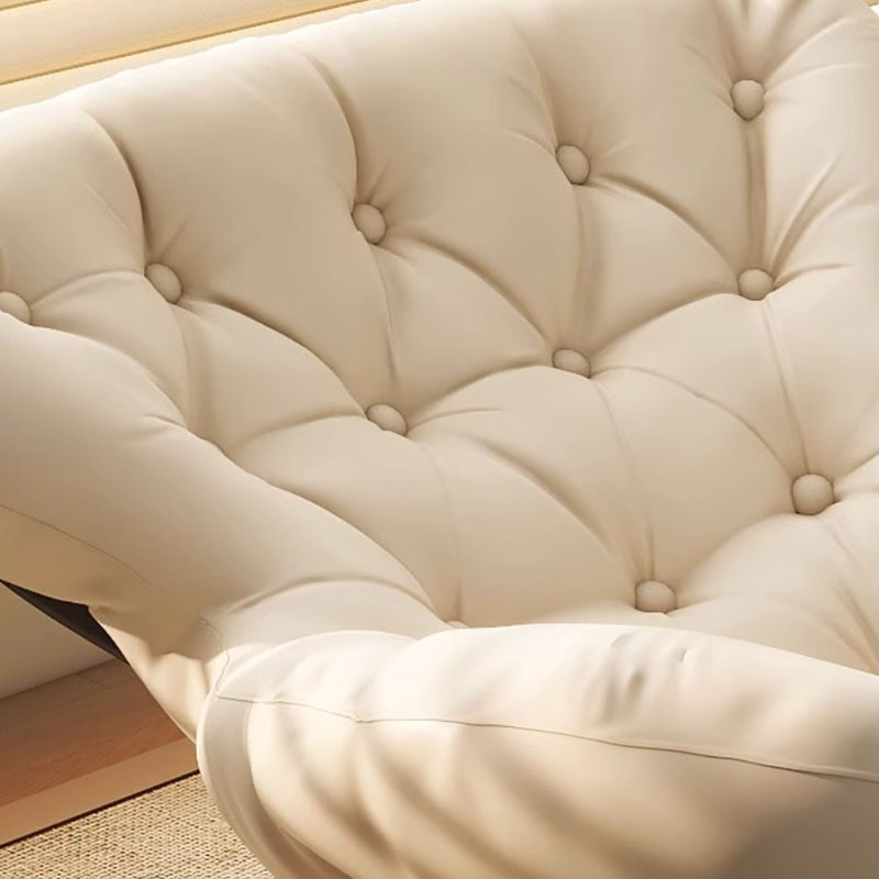 Chaise berçante en métal Snail, Blanc cassé