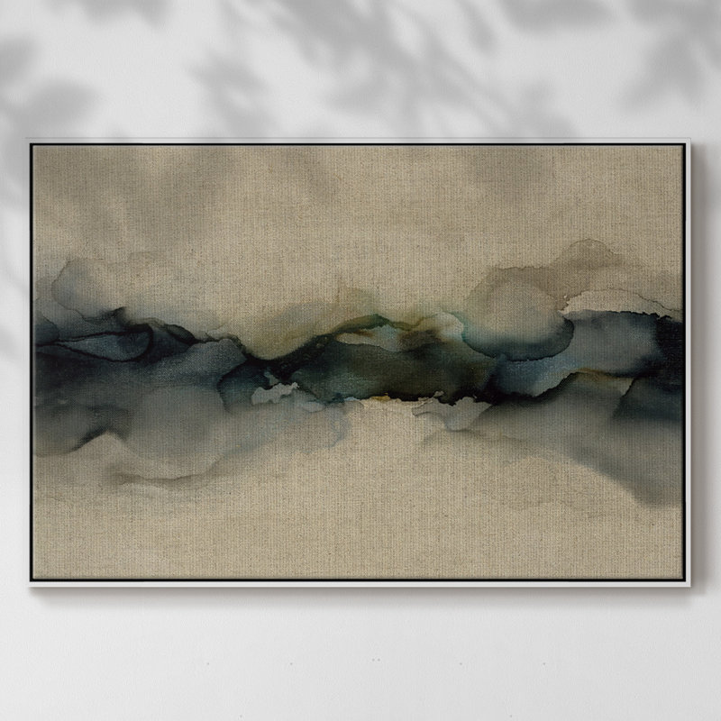 " Ocean Streams ", White Floater Framed Canvas, 17" W x 25" H x 2" D