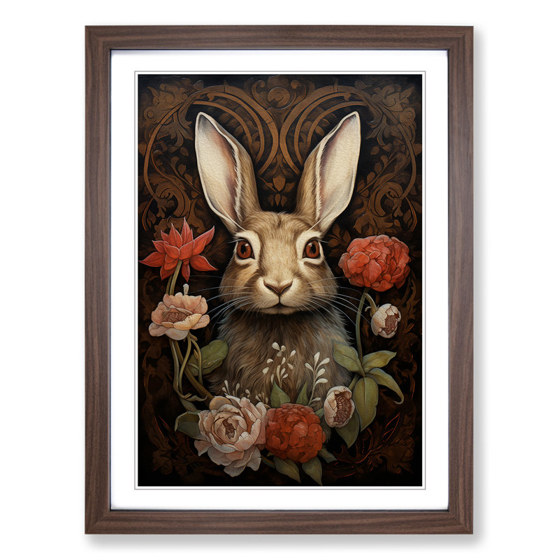 Hare Renaissance No.2 - Framed Print, Walnut, 46cm H x 34cm W x 2cm D