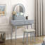 Magnifique meuble-lavabo avec miroir et tabouret de rangement-2104728722