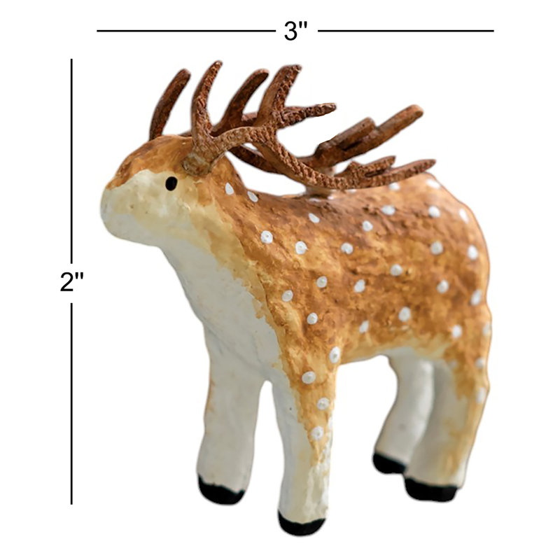 PAPER MACHE DEER CHRISTMAS ORNAMENT