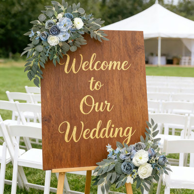 Wedding Arch Flowers (Pack of 2), Artificial Rose Flowers for Wedding Welcome Signs Decorations and Arch Flower for Wedding Ceremony Reception, Home Decoration