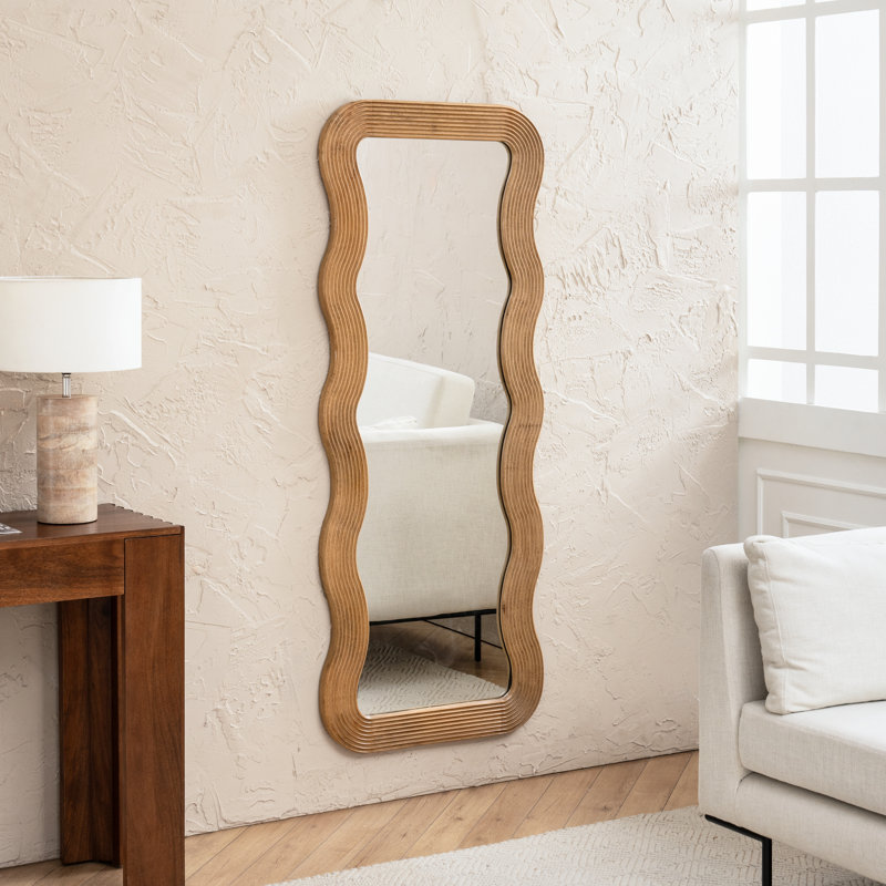 Fabian 60" Solid Wood Mirror , Modern Full Length Mirror , Decorative Wall Mirror for Bedroom & Living Room – Sculpted  Wood Frame