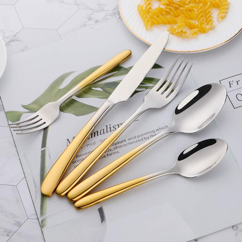 Gradient Gold And Silverware Set