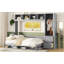 Grand lit escamotable mural avec placard et tiroirs, gris