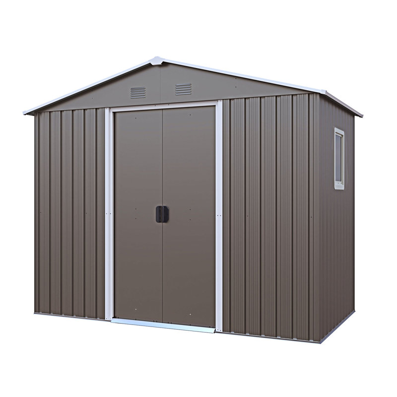 Remise de rangement extérieure 8 pi x 4 pi avec fenêtre, Grey