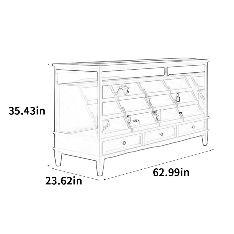 Vitrine d'îlot central haut de gamme, H 35,43 po x l 62,99 po x P 23,62 po
