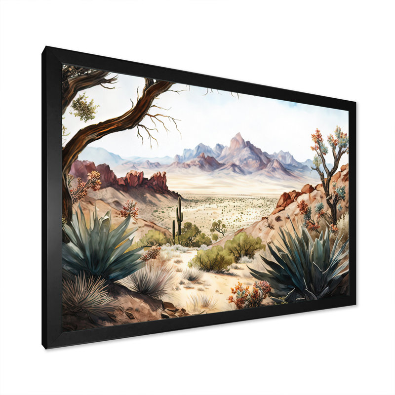 Arizona Desert Scenery III - reproduction sur toile, Cadre photo noir, H 12 po x l 20 po x P 1 po