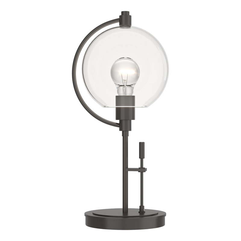 Pluto 19.3" Table Lamp, Clear Glass, Oil Rubbed Bronze