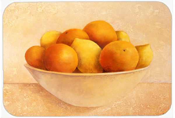Planche à découper en verre bol oranges et citrons caroline