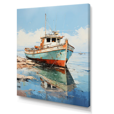Bateau de pêche au port I - décoration murale bateau