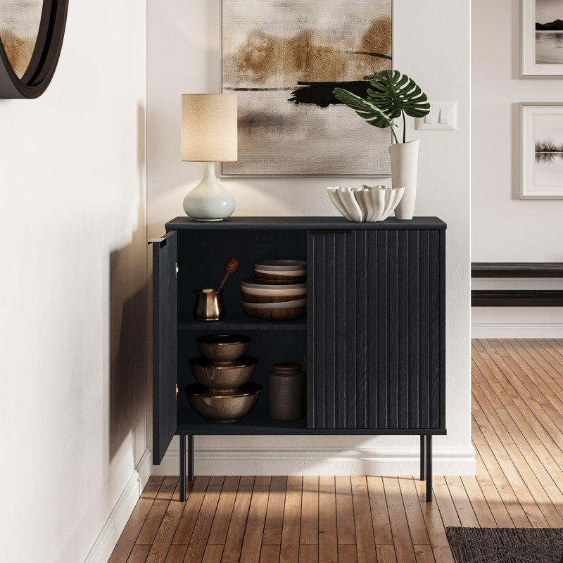 Buffet compact à double porte cannelée 31,5 po Arisztid